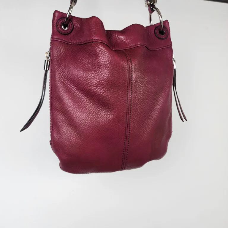 Image for Sac à main en cuir véritable couleur magenta