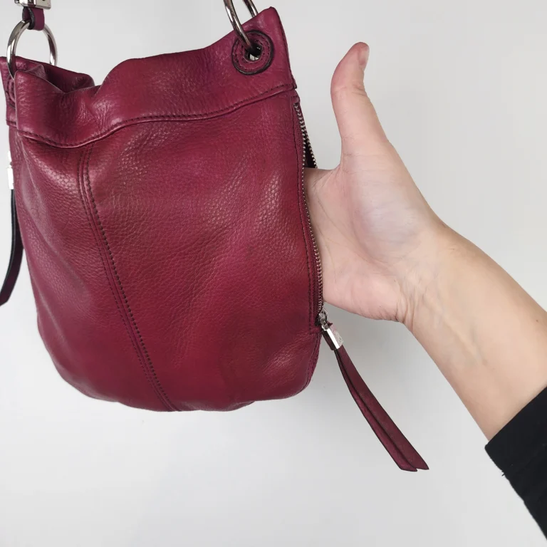 Image for Sac à main en cuir véritable couleur magenta