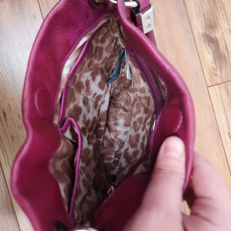 Image for Sac à main en cuir véritable couleur magenta