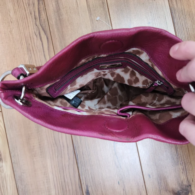 Image for Sac à main en cuir véritable couleur magenta