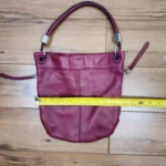 Thumbnail for Sac à main en cuir véritable couleur magenta