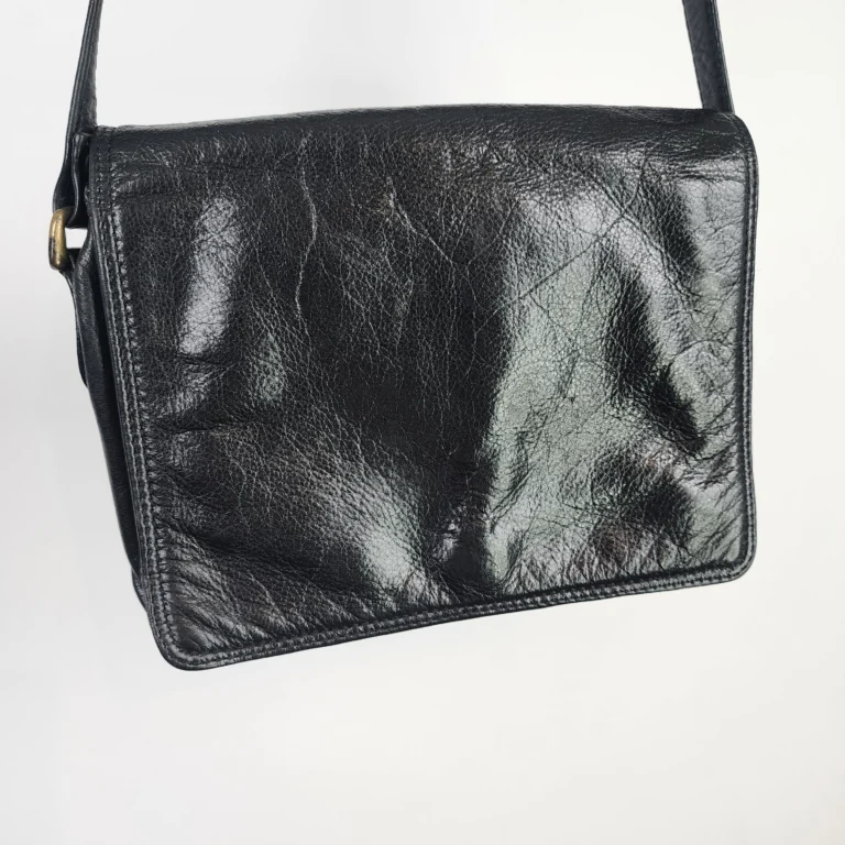 Image for Sac bandoulière ultra-pratique en cuir véritable noir
