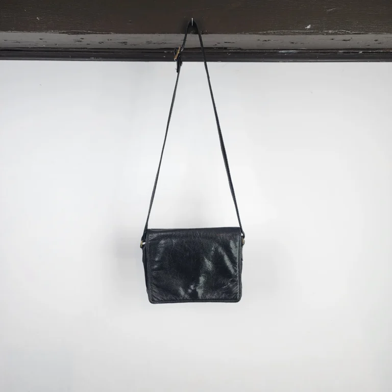 Image for Sac bandoulière ultra-pratique en cuir véritable noir