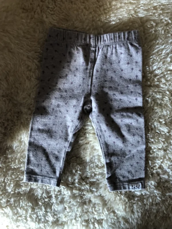 Featured image for Leggings taupe fleuri rose -rouge