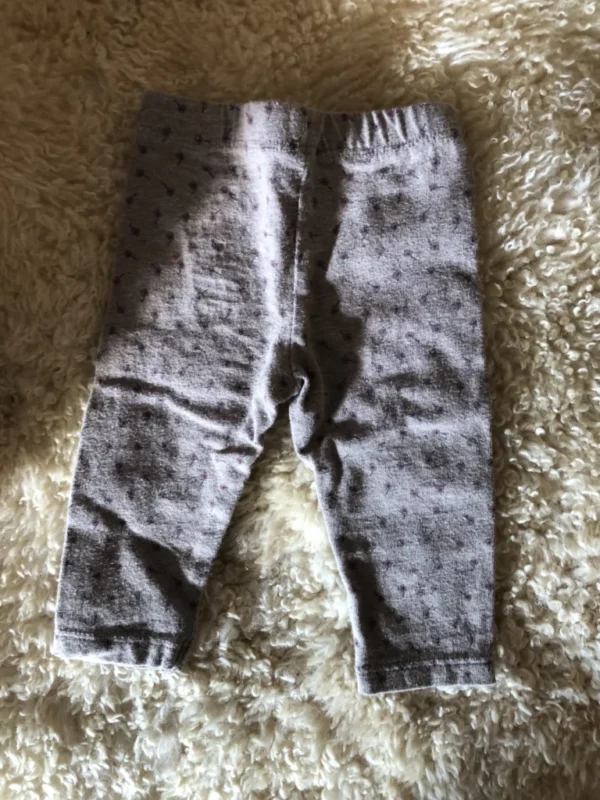 Image for Leggings taupe fleuri rose -rouge