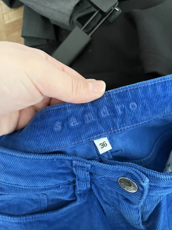 Image for Sandro blue velvet trousers size 36