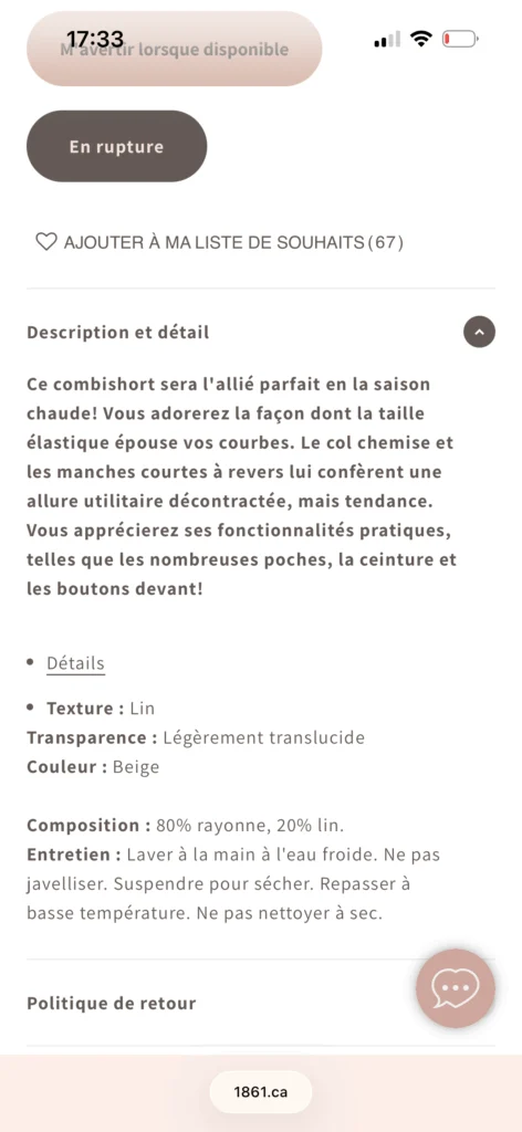 Image for Combishort en lin