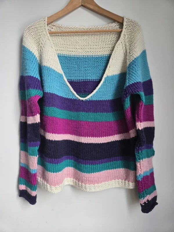 Featured image for Colourful hand-knitted jumper