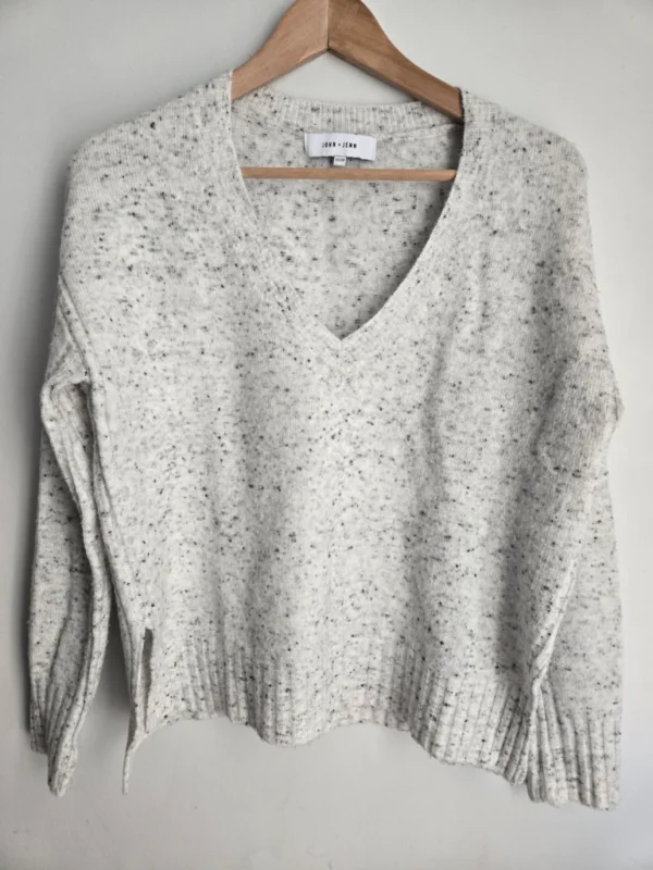 Featured image for John + Jenn grey and black speckled cream jumper