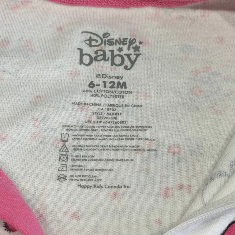 Image for Pyjama une-pièce Minnie Mouse Disney Baby – 6-12 mois – Neuf avec étiquette