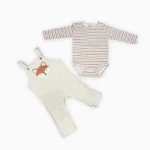 Featured thumbnail for Ensemble 2 pièces bébé – Salopette & cache-couches rayé
