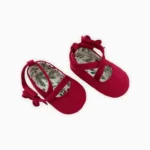 Thumbnail for Chaussons bébé type ballerines rouges – env. 9 mois – Très bon état