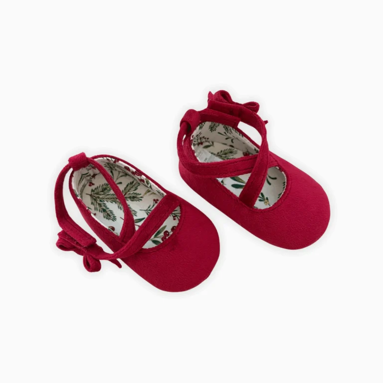 Image for Chaussons bébé type ballerines rouges – env. 9 mois – Très bon état