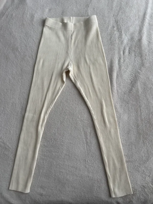 Image for Legging côtelé blanc cassé