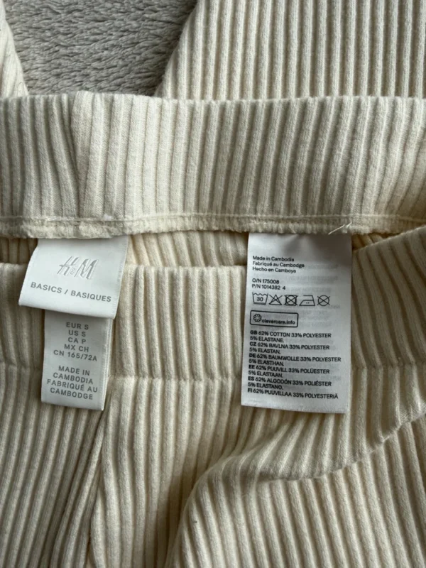 Image for Legging côtelé blanc cassé