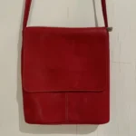 Thumbnail for Sac à bandoulière en cuir véritable rouge