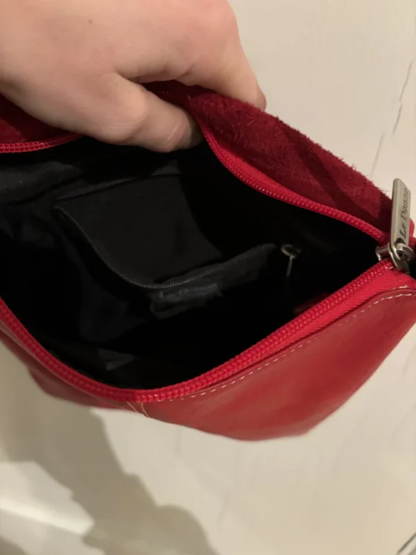 Image for Sac à bandoulière en cuir véritable rouge
