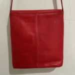 Thumbnail for Sac à bandoulière en cuir véritable rouge