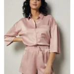 Featured thumbnail for Ensemble de nuit rose en satin - Small