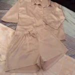 Thumbnail for Ensemble de nuit rose en satin - Small
