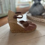 Thumbnail for espadrilles compensées en suède rose