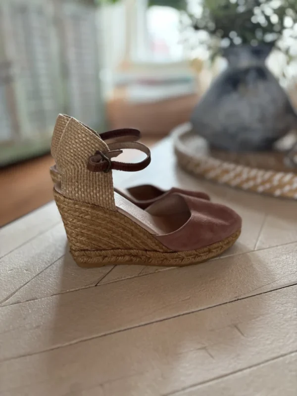 Image for espadrilles compensées en suède rose