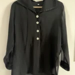 Featured thumbnail for Blouse noir avec partie mesh transparent
