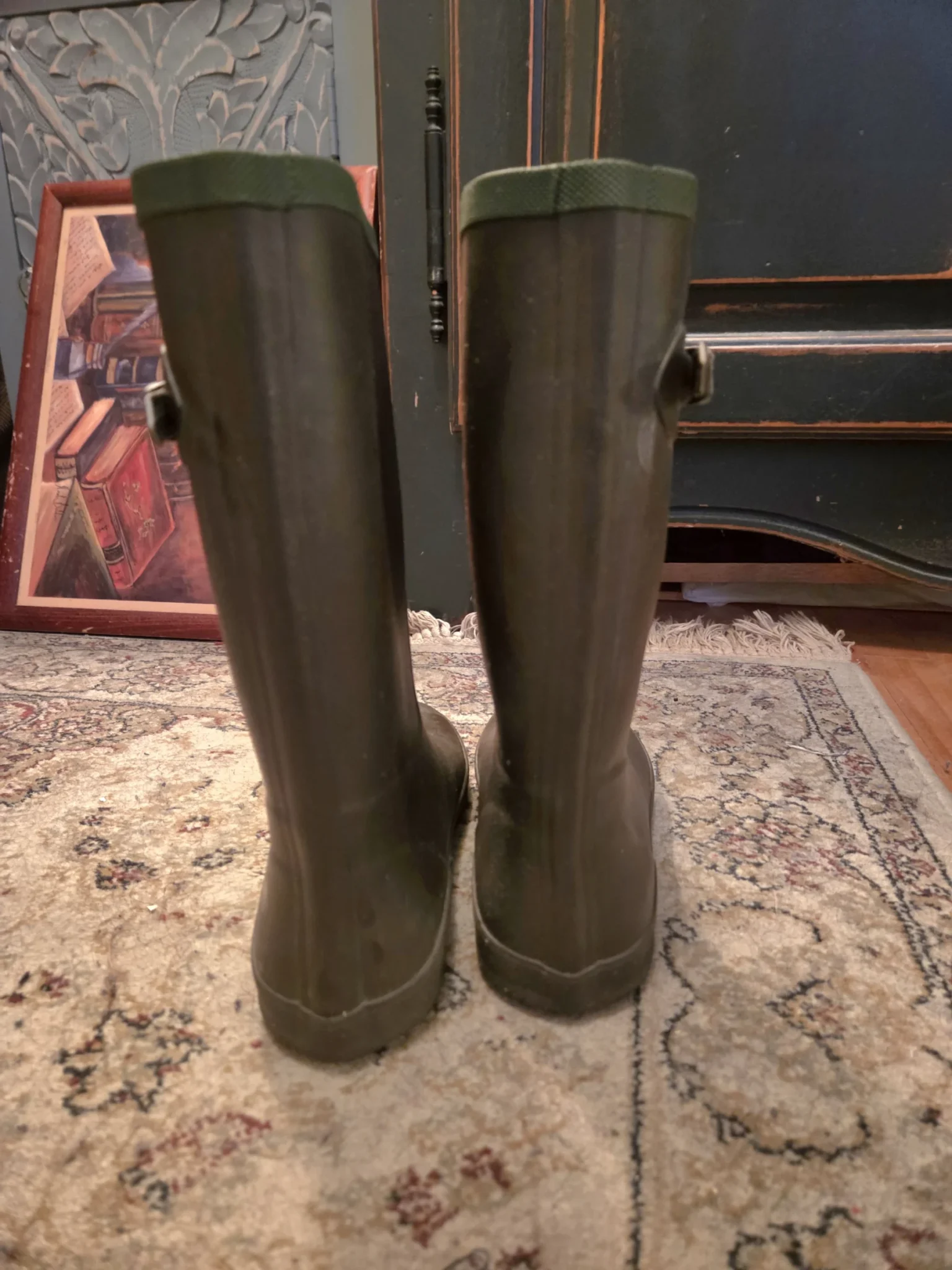 Image for AIGLE-Brown rain boots with green edging