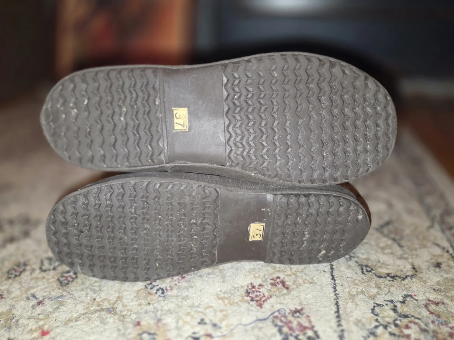 Image for AIGLE-Brown rain boots with green edging