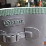 Thumbnail for AIGLE-Brown rain boots with green edging