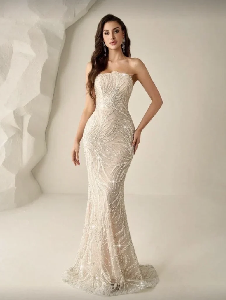 Image for Evening dress, engagement dress, high quality beaded wedding dress