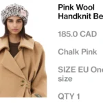 Thumbnail for Ganni Pink Woven Handknit Beanie