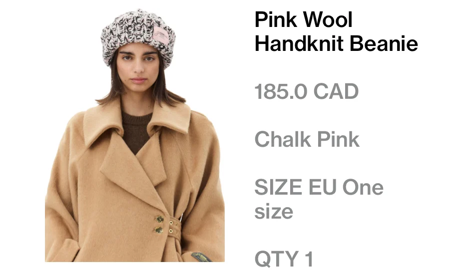 Image for Ganni Pink Woven Handknit Beanie
