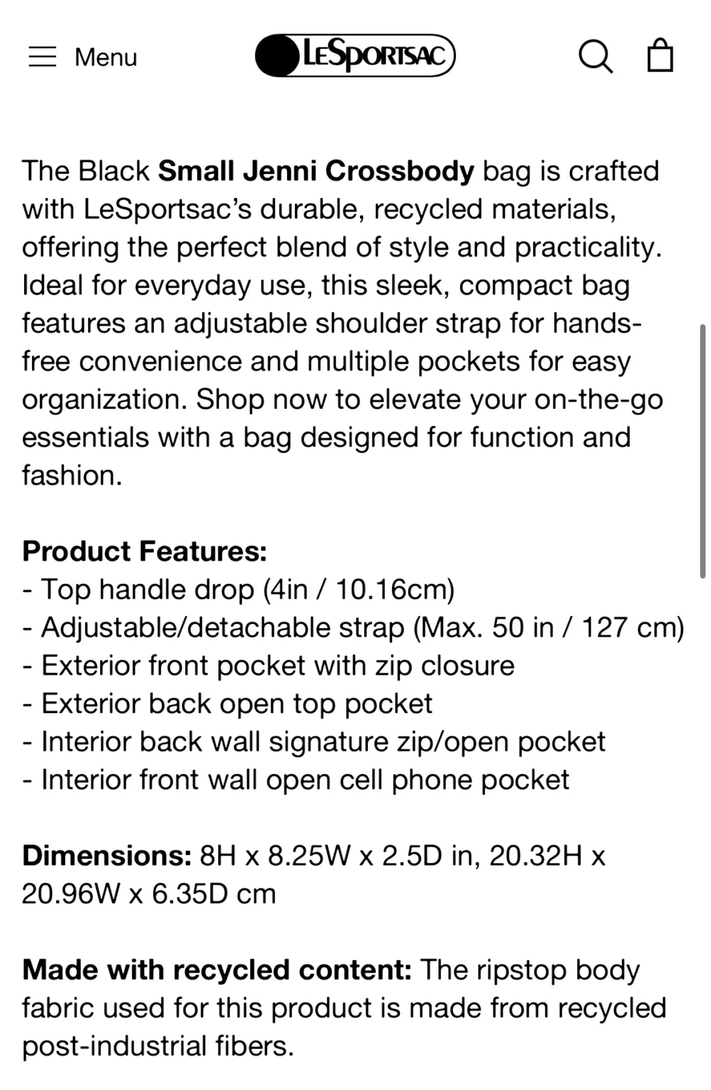 Image for LeSportSac Small Jenni Crossbody