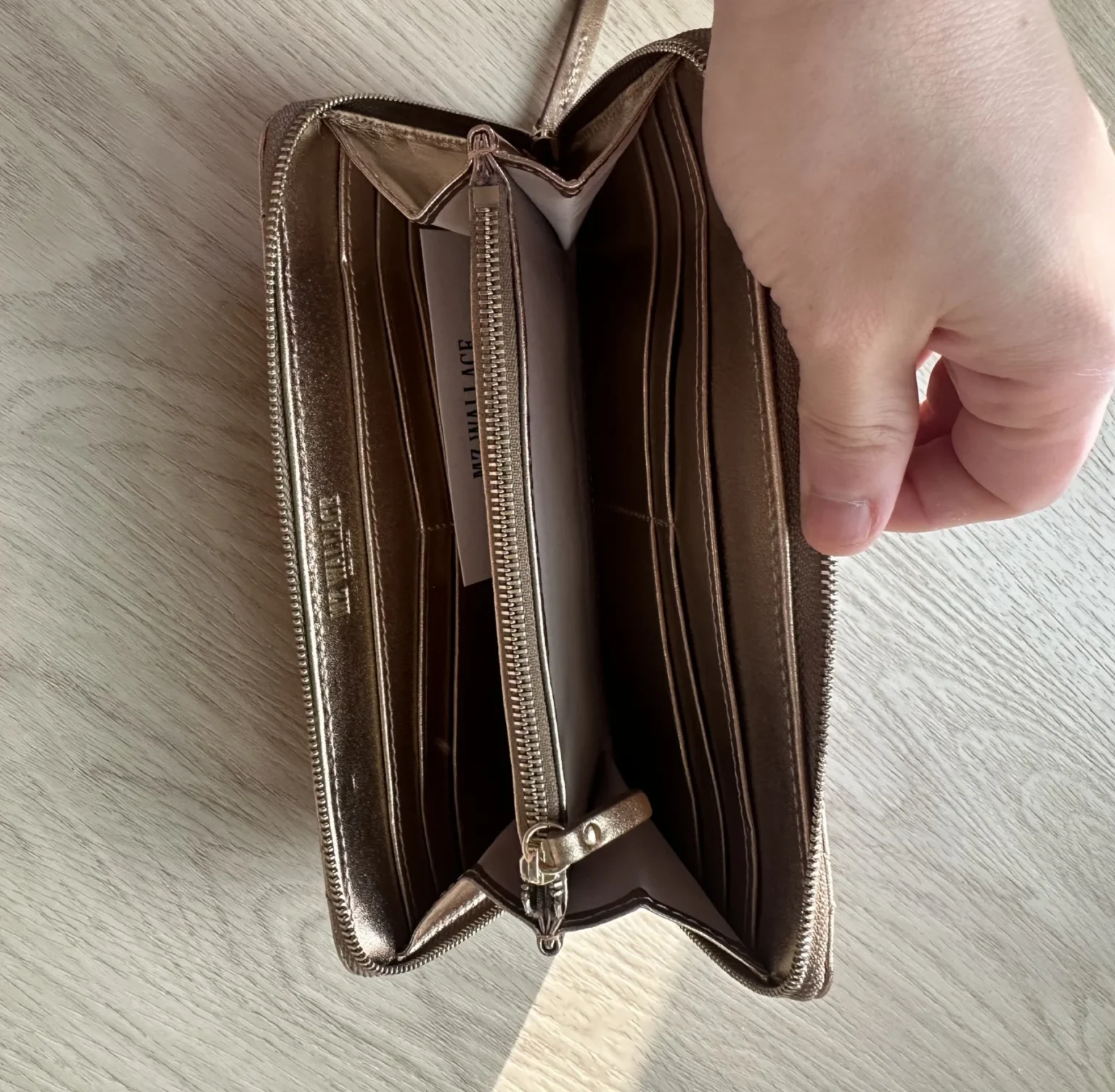 Image for MZ Wallace Metallic Leather Long Zip Wallet