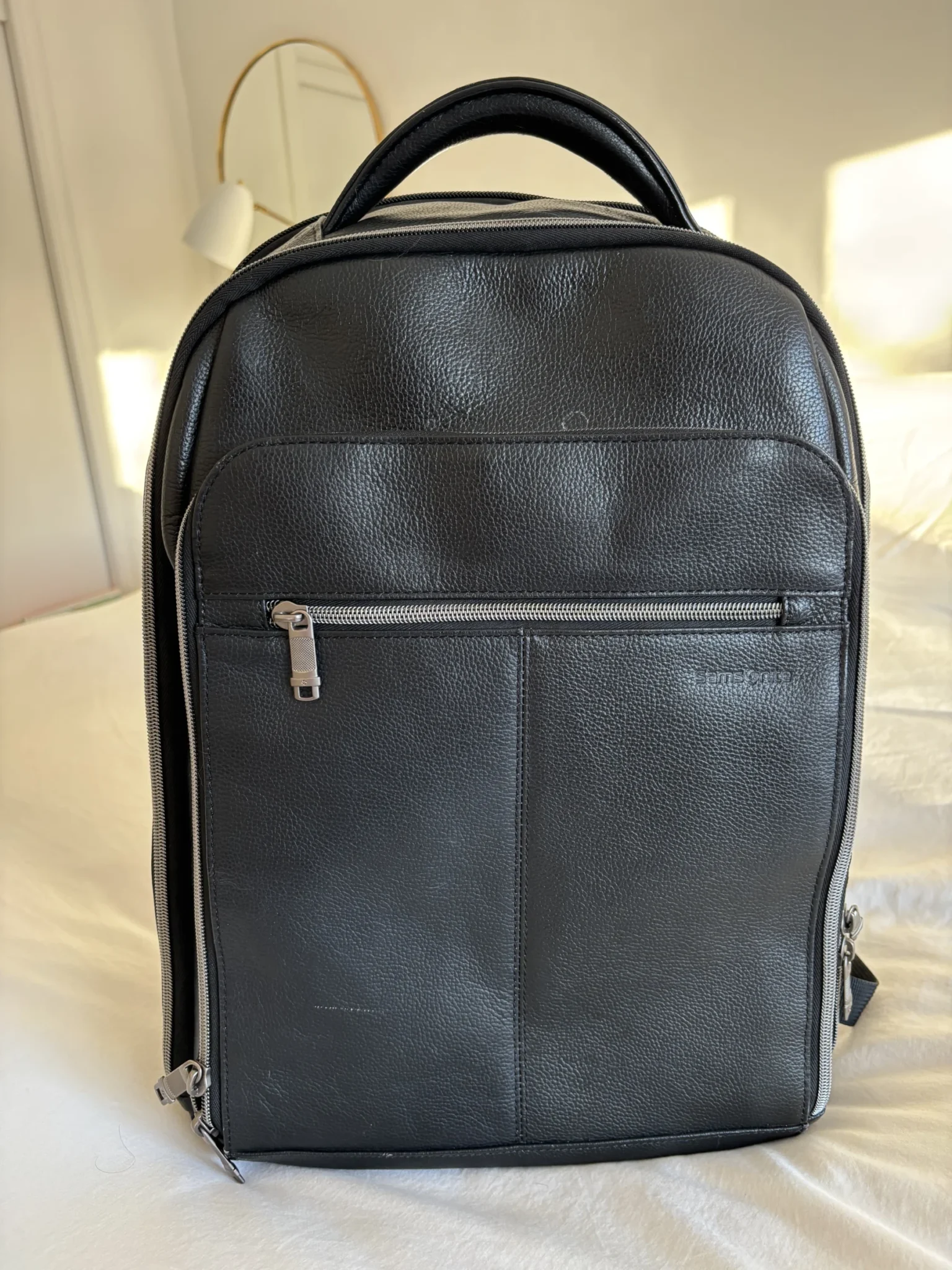 Featured image for Samsonite leather backpack