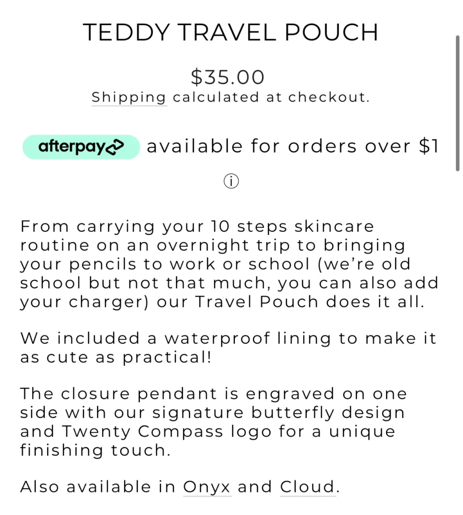 Image for Twenty Compass Cloud Travel Pouch