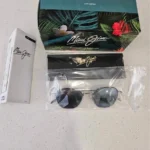 Thumbnail for Lunette de Soleil Maui Jim Island Eyes Titane Gris Neutre MauiBrilliant