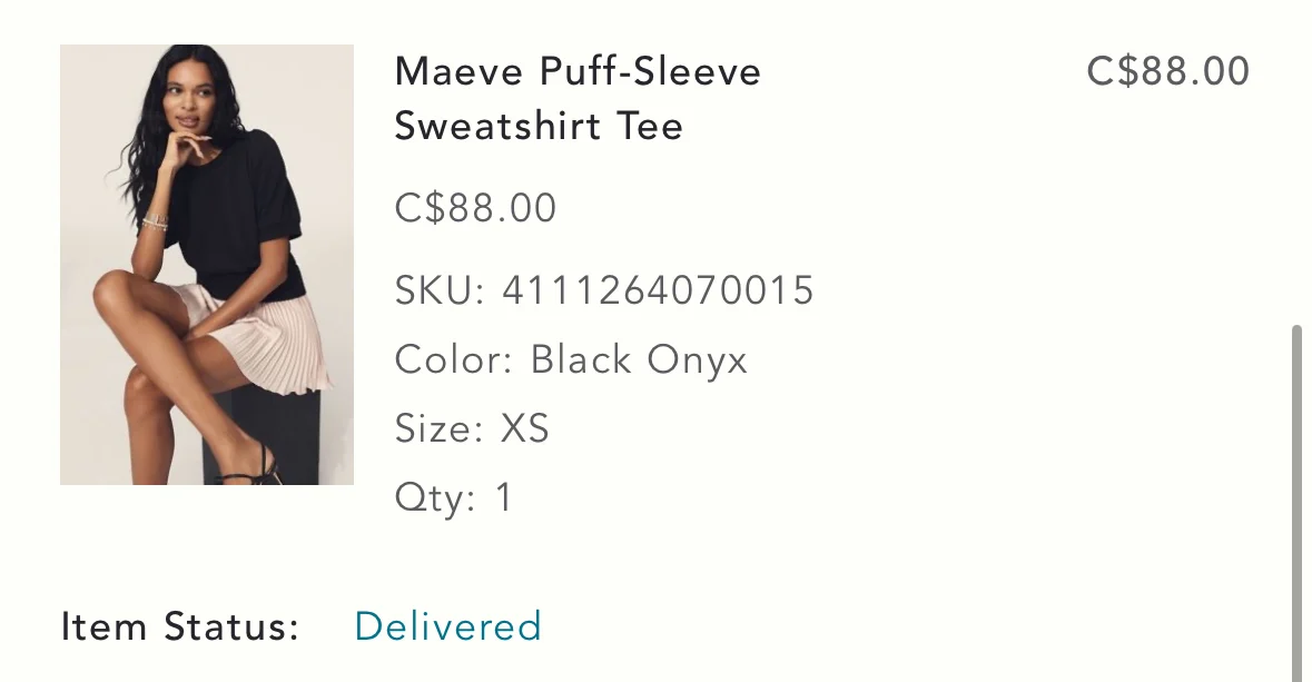 Image for Anthropologie Maeve Puff Sleeve Sweatshirt Tee XS