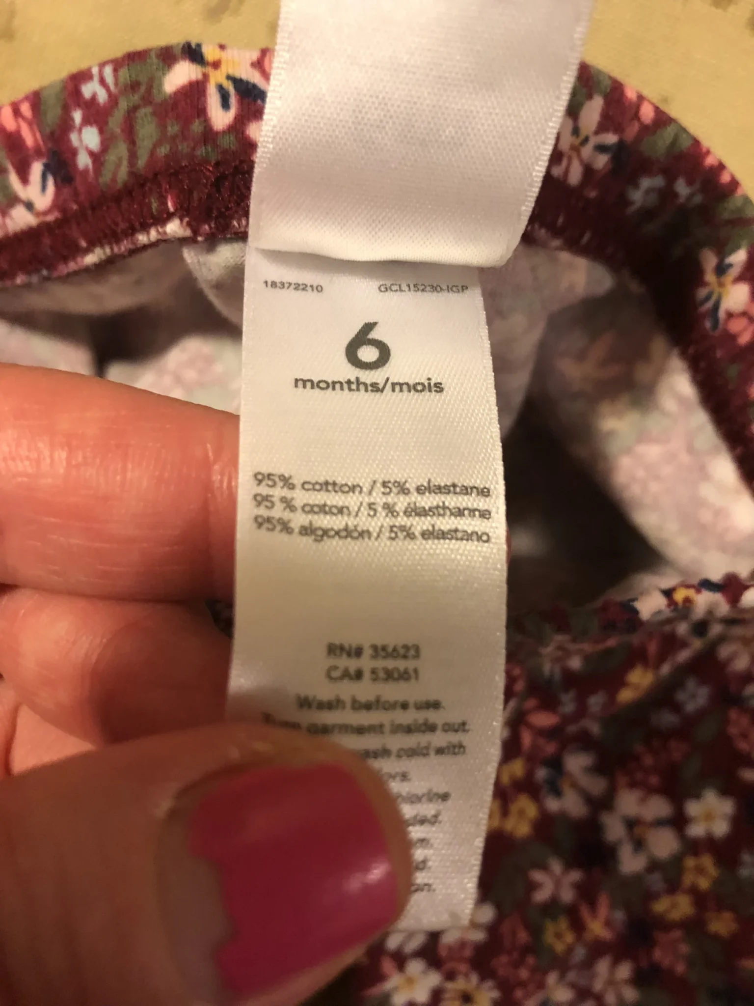 Image for Leggings bébé bordeaux-prune 6 mois