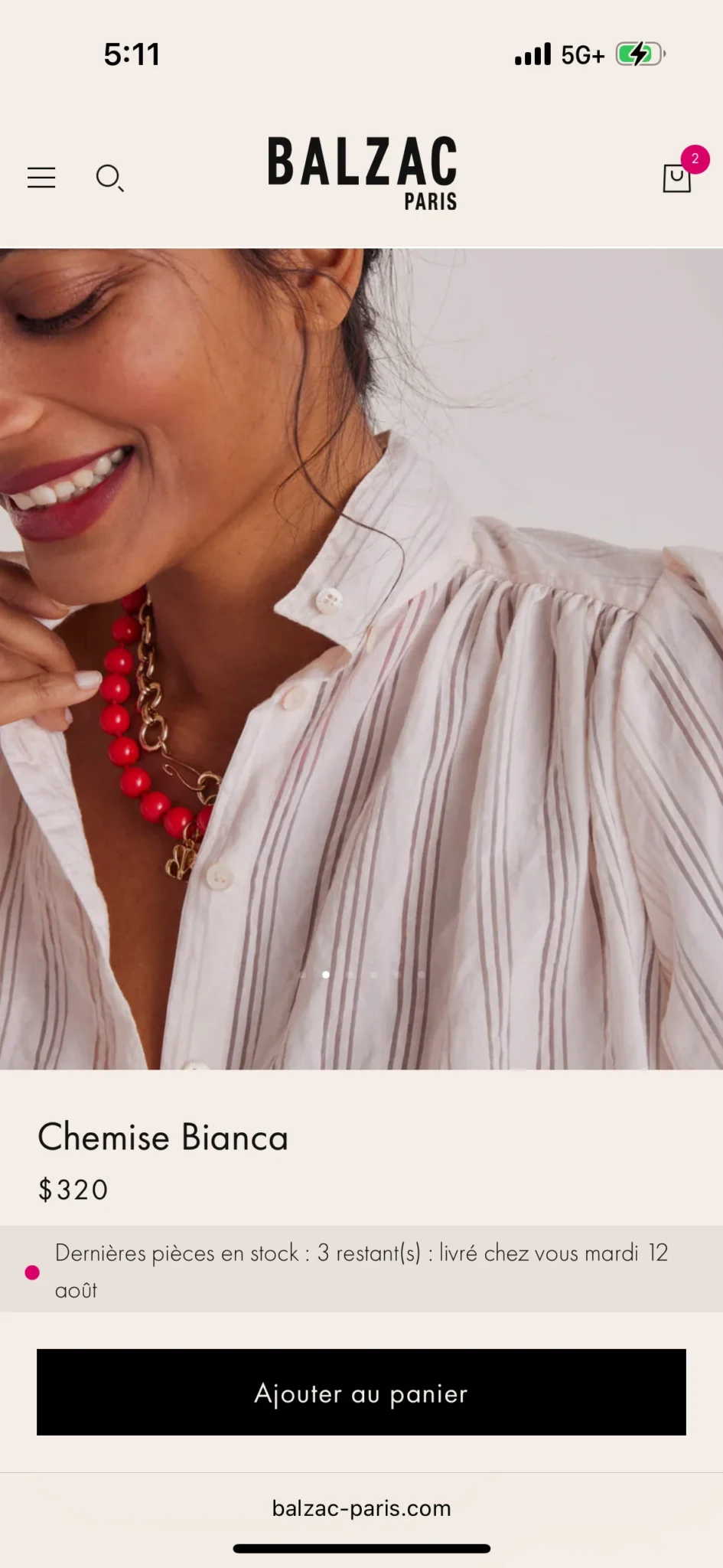 Image for Balzac Bianca 34 shirt