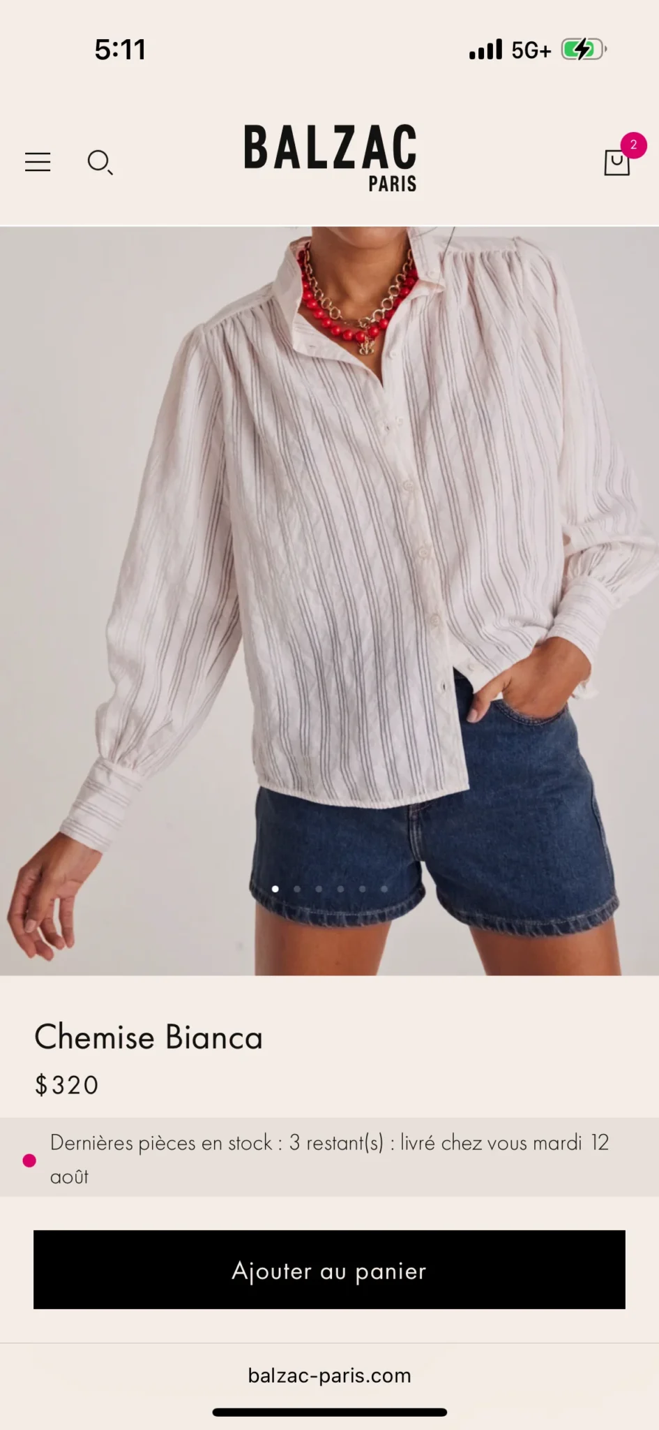 Image for Balzac Bianca 34 shirt