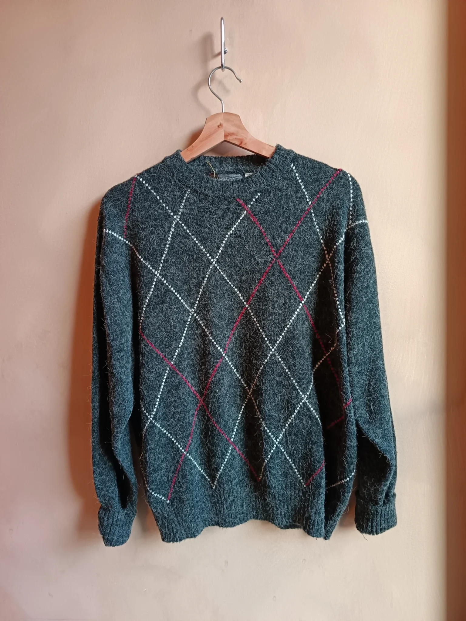 Featured image for Grey vintage style jacquard jumper