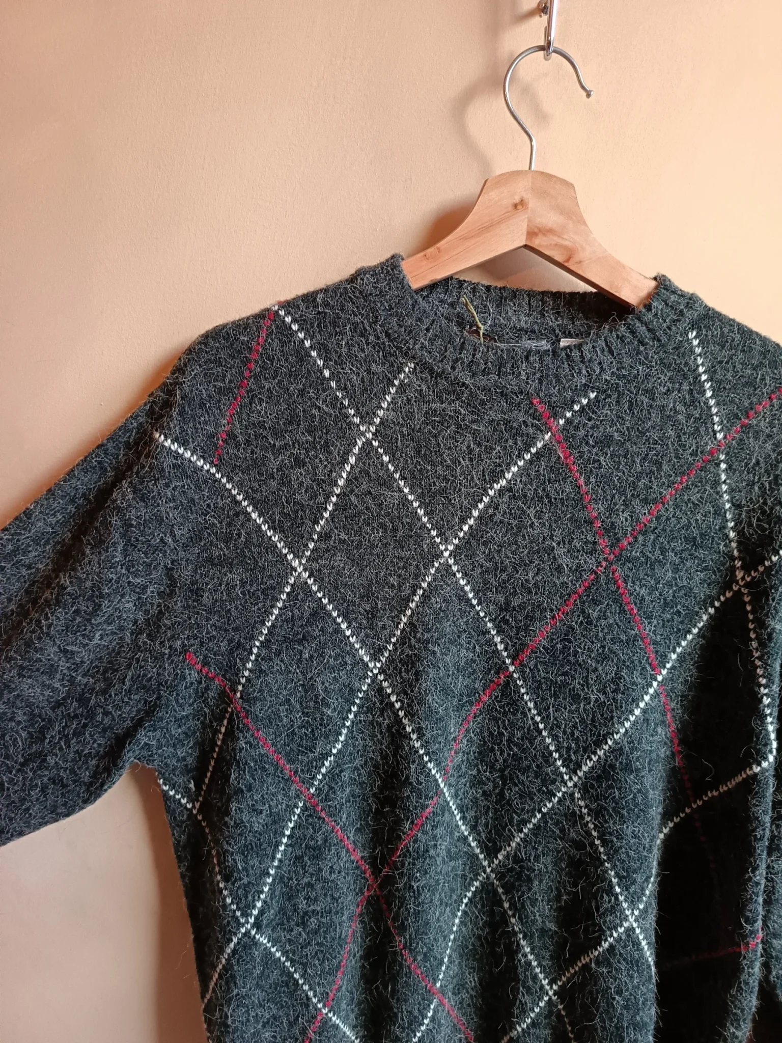 Image for Grey vintage style jacquard jumper