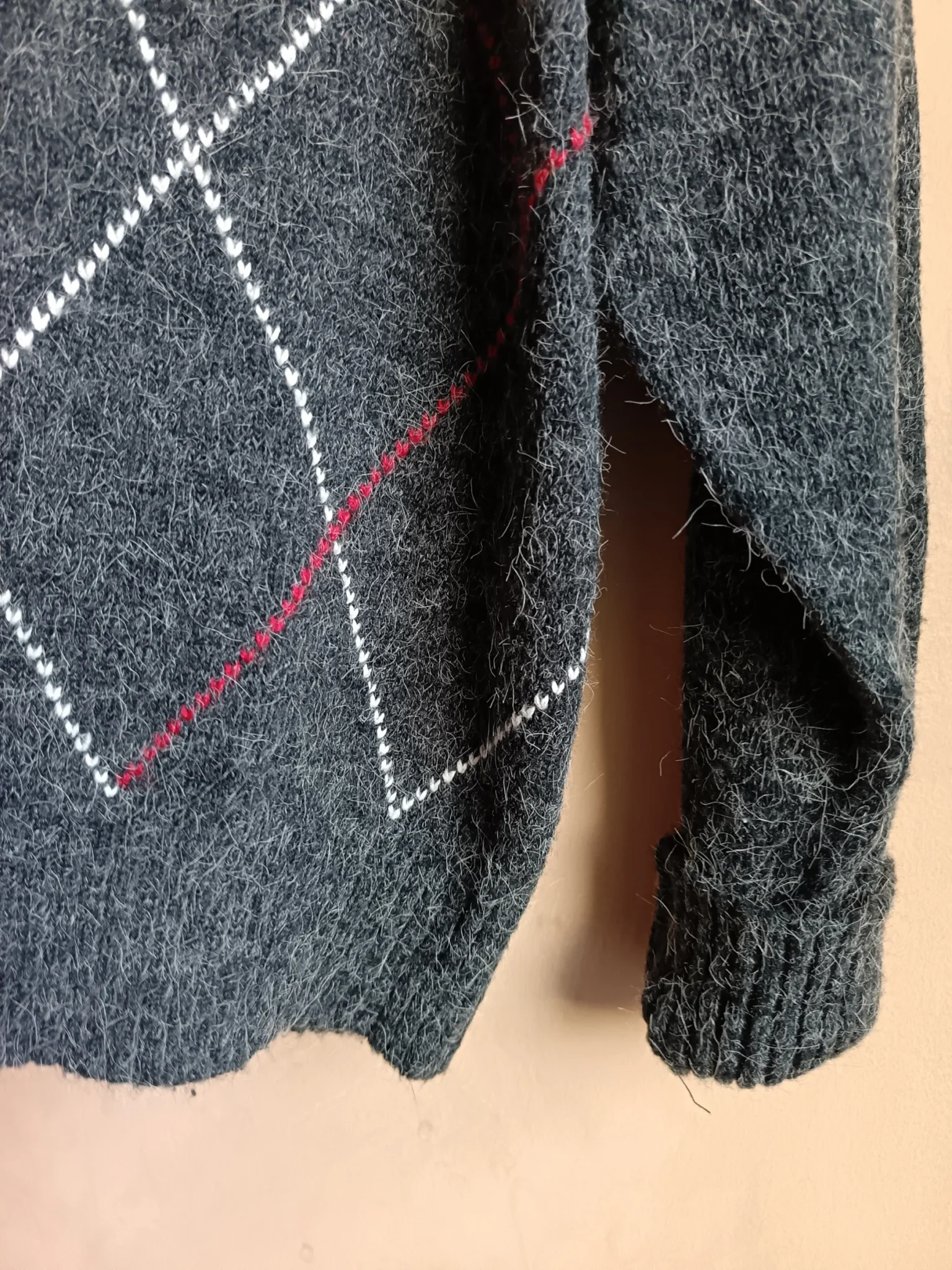 Image for Grey vintage style jacquard jumper