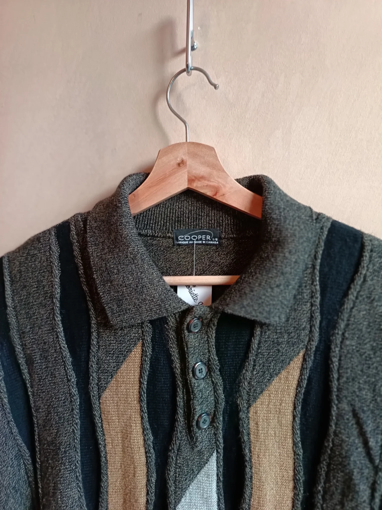 Image for Vintage Made in Canada wool blend printed jumper