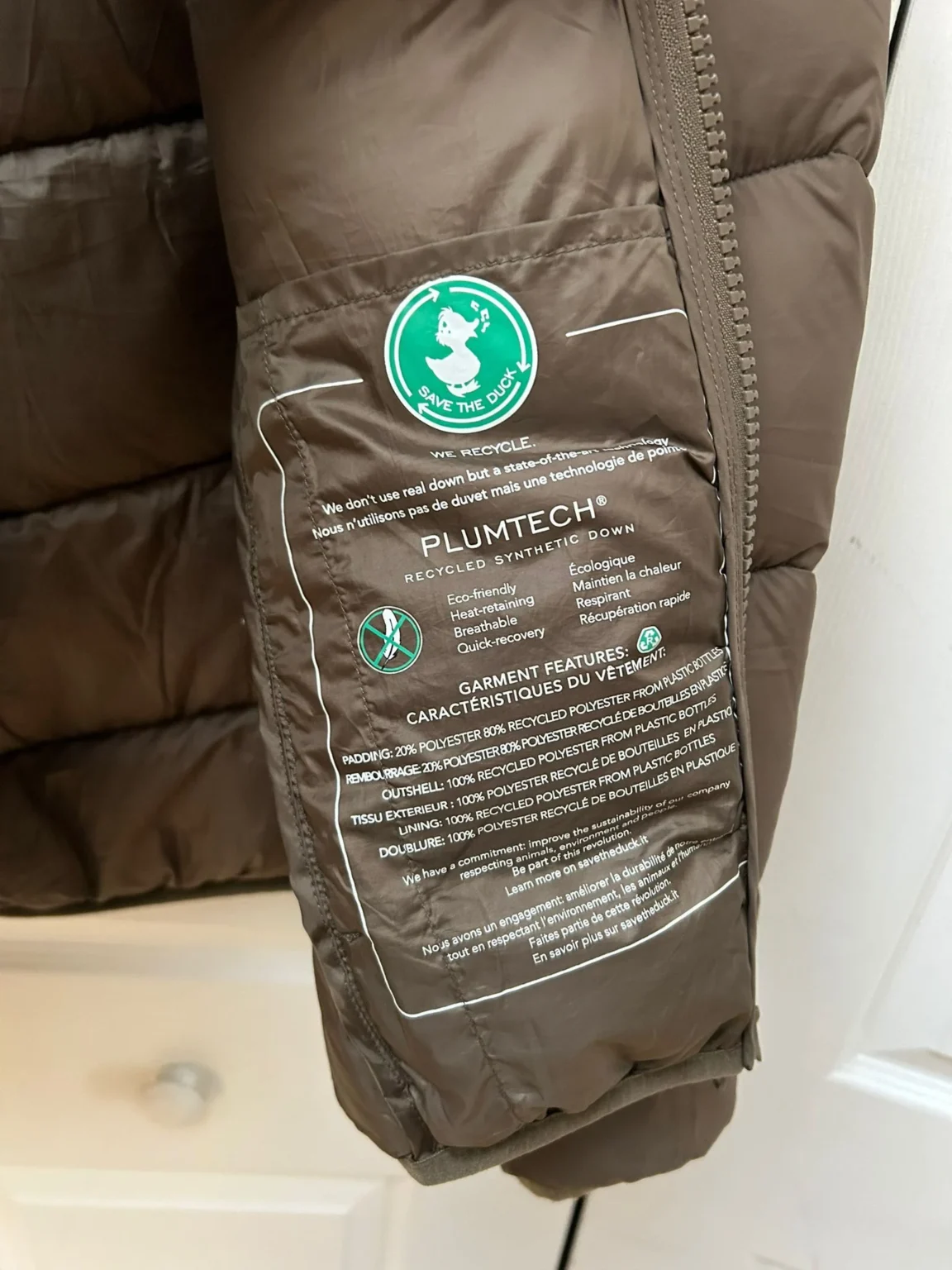 Image for Women's brown / khaki down puffer coat
