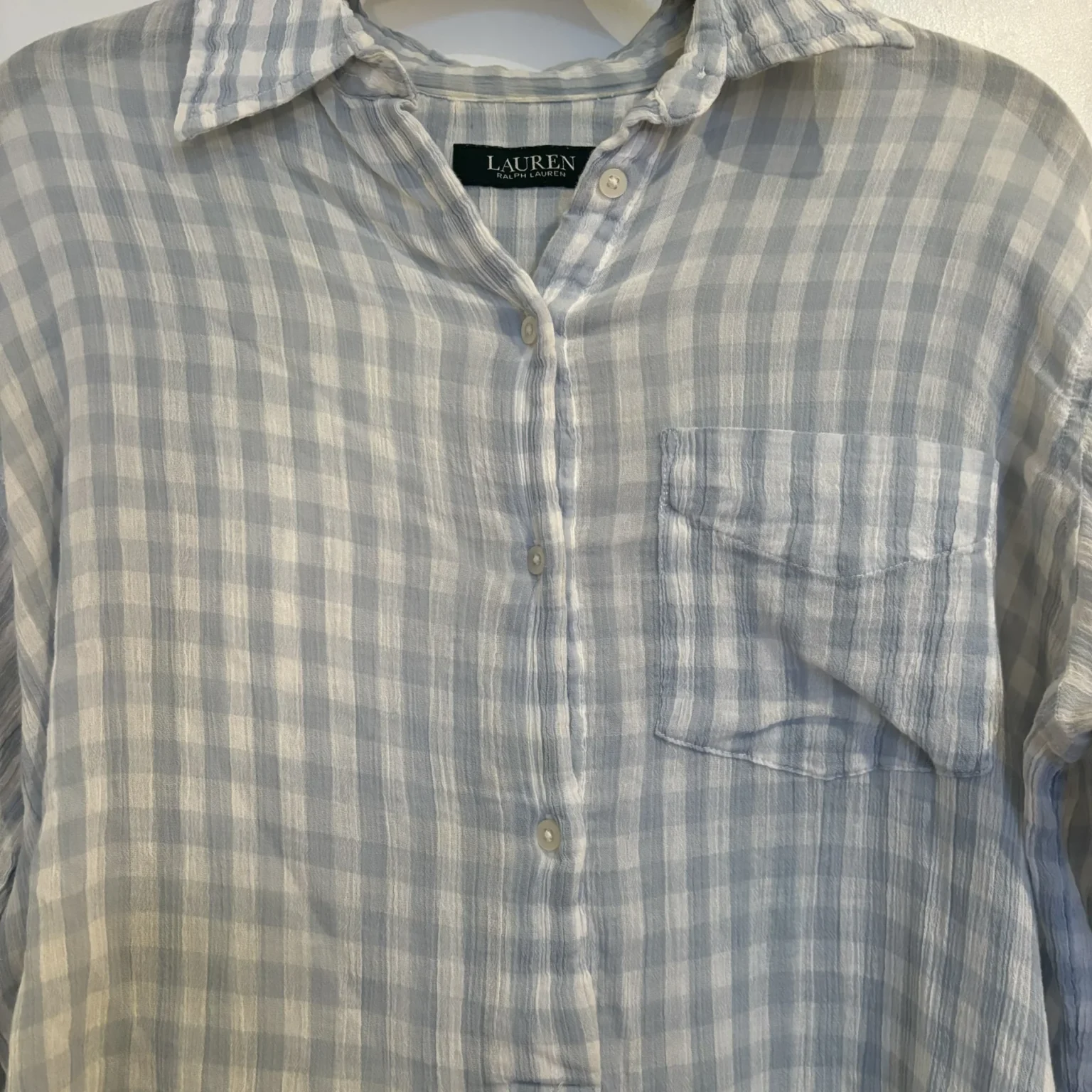 Image for Ralph Lauren - Chemise vichy bleu et blanc