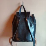 Thumbnail for Black vintage leather backpack