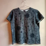 Featured thumbnail for Black blouse in embroidered silk, vintage style